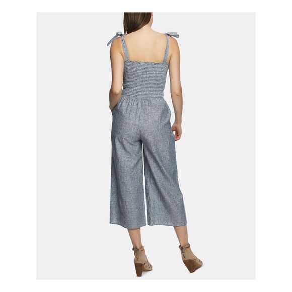 1. STATE Womens Gray Pinstripe Square Neck Jumpsuit XS - Picture 2 of 2